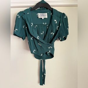 Seamstress of Bloomsbury Greta Blouse in Green Doggy